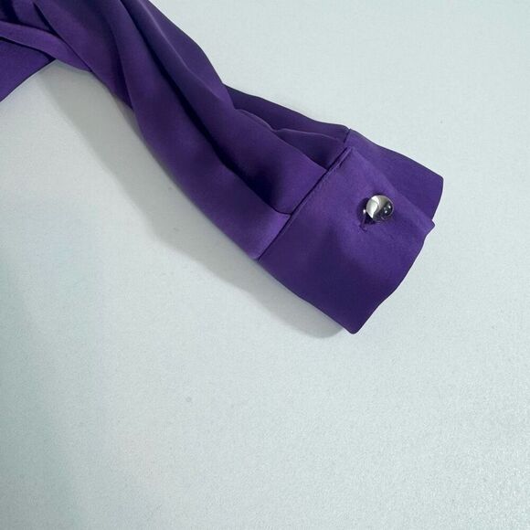 Capulet Bodysuit Womens Small Purple Long Sleeve Deep V Neck Snap Crotch  Blouse - Picture 5 of 11